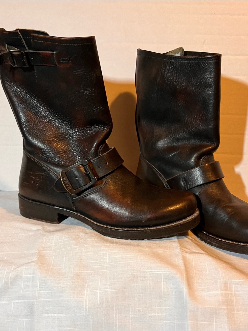 Frye Brown Leather Engineer Boots